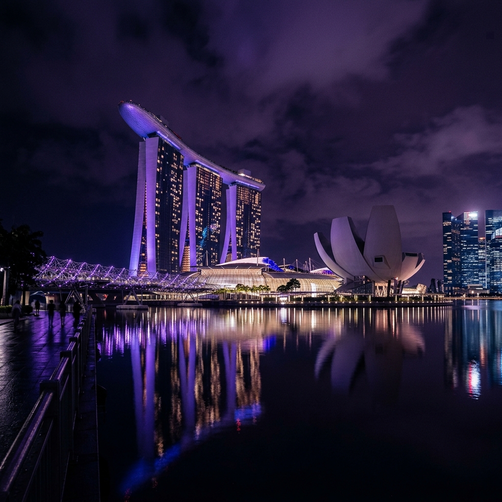 Marina Bay Sands hotel in Singapore at night